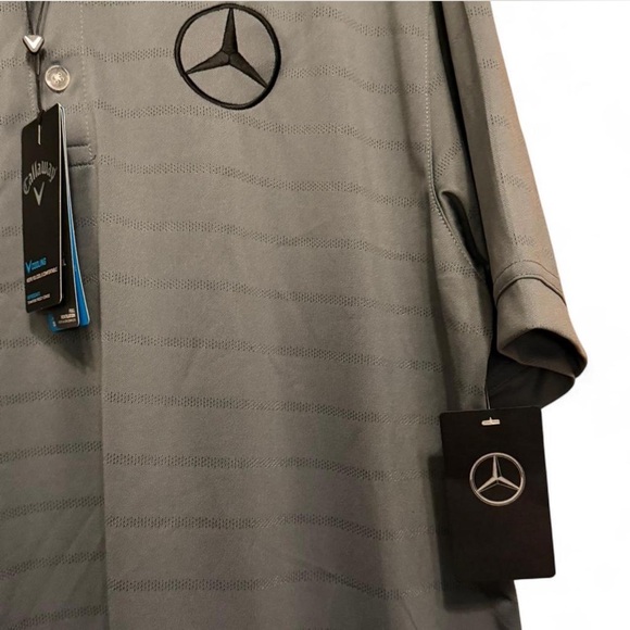 Official Mercedes Benz Callaway Gray Polo Shirt with Logo - Picture 2 of 6
